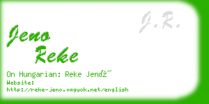 jeno reke business card